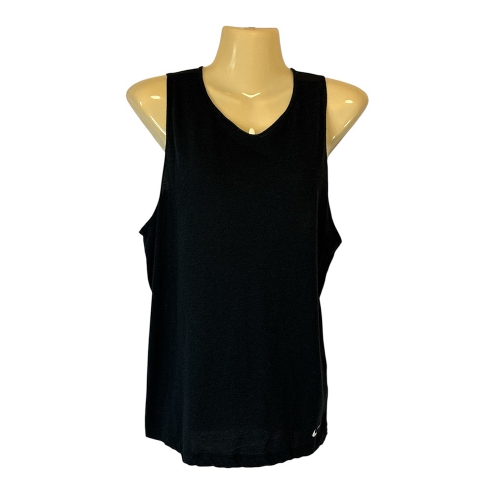 Nike Dri-Fit Tank Top Sleeveless Mesh Back Activewear Workout Gym Yoga Black Med